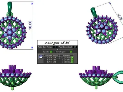 Light wt Pendant Earrings Set 3dm stl obj mtl gltf glb renders  3D print model