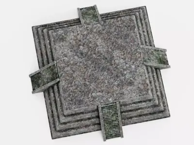 Mayan Pyramid V4 - Weathered Ancient Temple Architecture 3D model