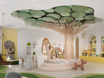 kindergarten Low-poly 3D model