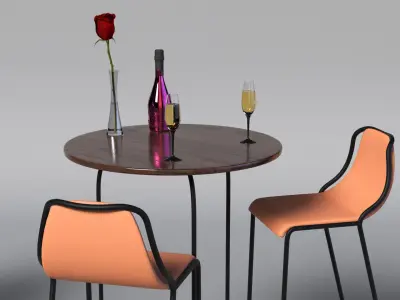  Armand de Brignac Champagne with Stools and Table 