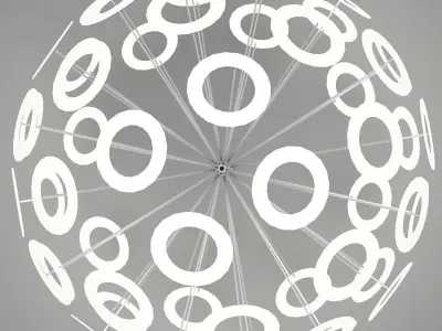 lamp04 light fixture with circles 3D model