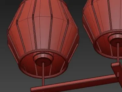 Wide chandelier 3D model buy