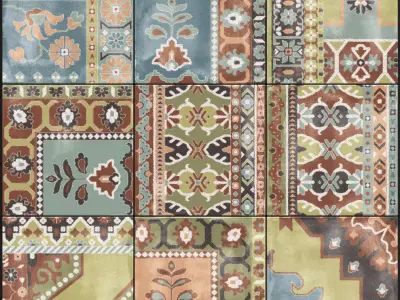 ABK Play Carpet Mix Multicolor Set 3 3D model