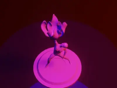 Powerrrrrrrrrrr low poly statue of person Low-poly 3D model