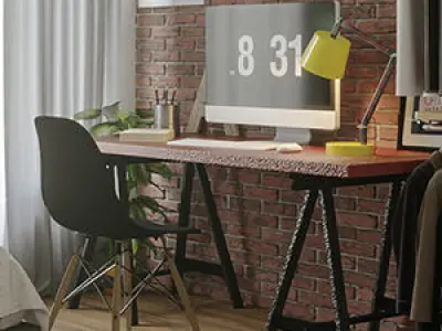 Interior bedroom scene  3D model