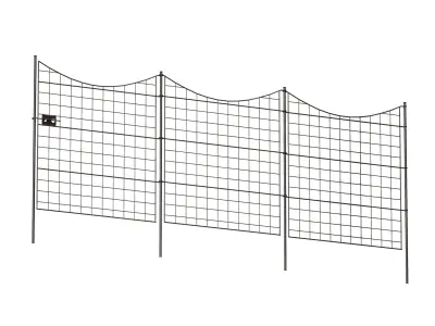 Metal Garden Fence Guardrail 3D model