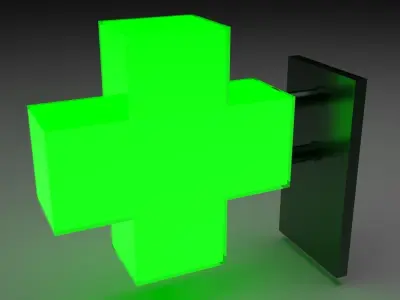 Illuminated Pharmacy Sign Board 3D model