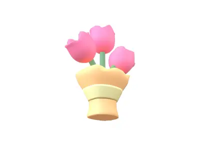 Flower Bouquet Icon v1 003 Low-poly 3D model