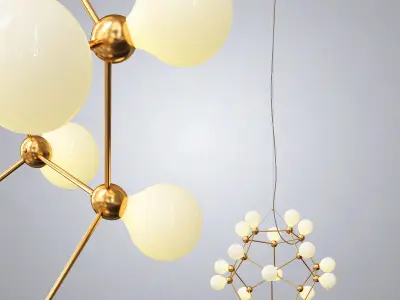 Post Modern Villa Led Geometric Chandelier 3D model