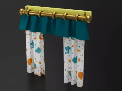 Curtain01 Low-poly 3D model