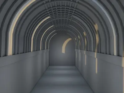 Sci Fi Tunnel 3D model 4