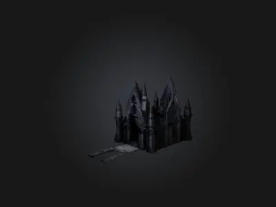 Realistic Vampire Castle Model Low-poly 3D model