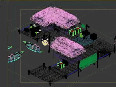 pier cartoon 3D model