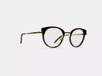 Angelise Eyeglasses in Layered Marzipan Tortoise with Polished  3D model