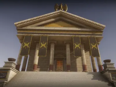 Roman Temple Low-poly 3D model