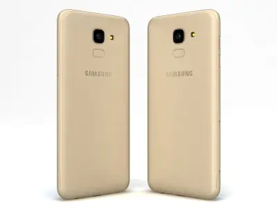 Samsung Galaxy J6 2018 Gold Low-poly 3D model
