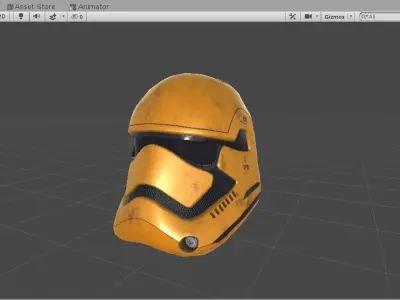 Star Wars Stormtrooper Helmet - Yellow Steel Low-poly 3D model