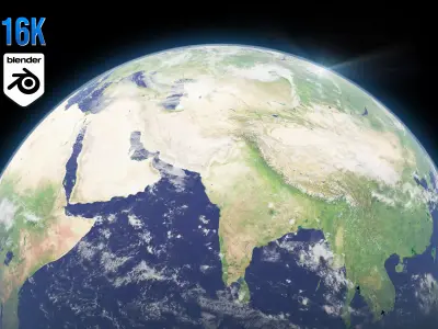Photorealistic Earth 16K  3D model