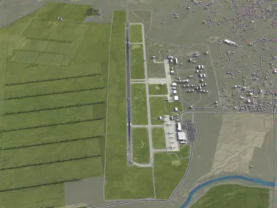 Podgorica Airport - Aerodromi Crne Gore Low-poly 3D model