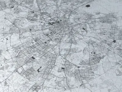 Moscow Road Network and Streets 3D model