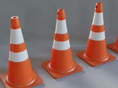 Cone sinalizacao ABNT Low-poly 3D model