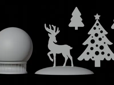 Snowglobe with snowfall 3D model
