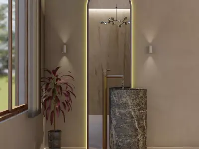 Wash basin  Low-poly 3D model