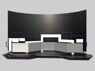 Futuristic Presentation Stage Low-poly 3D model