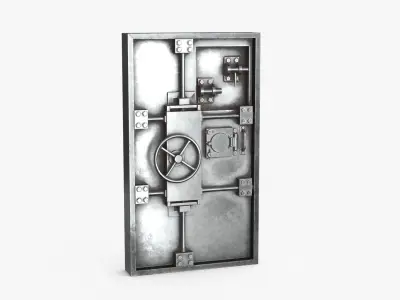 Rusted Metal Bunker Door 3 Low-poly 3D model