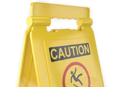 Slippery When Wet Sign 3D model