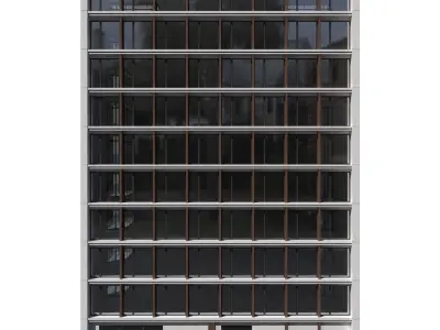 Modern office building No1 Low-poly 3D model