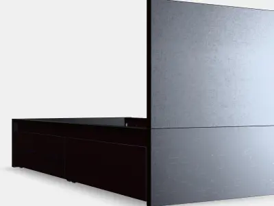 MALM Bed frame high w 2 storage boxes 9 Low-poly 3D model