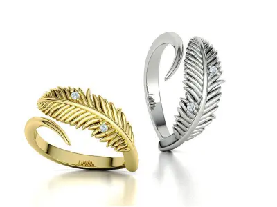  Feather Diamond Ring Light Energy Ring 3dmodel 3D print model