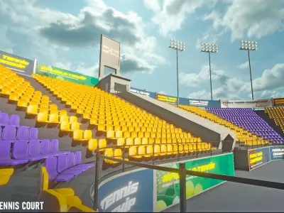 Padel Tennis court - sports ground 3D model