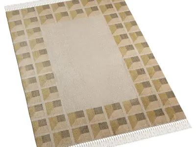 Matteo Geo Brushed Rug 3D model