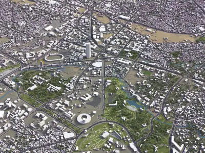 Addis Ababa - 3D City Model Low-poly 3D model