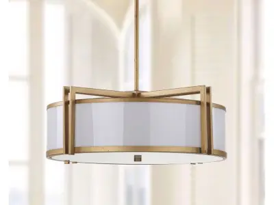 Light Shaded Drum Chandelier 3D model