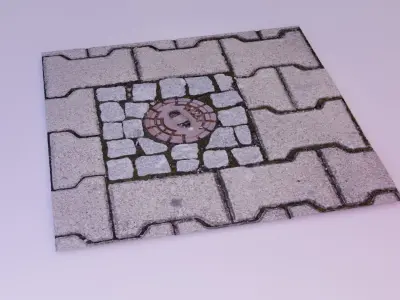 Hydrant street cover 02 high-poly 3D model