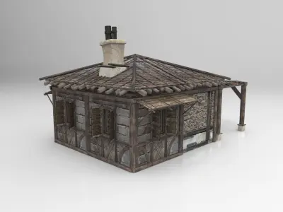 Medieval house fantasy 01 Low-poly 3D model