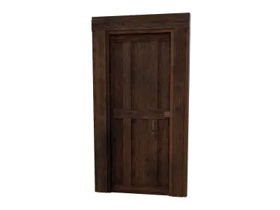 Old Wood Door Low-poly 3D model