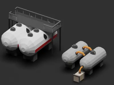 Industrial low poly asset Low-poly 3D model