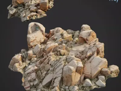 3d scanned rock cliff C2 3D model