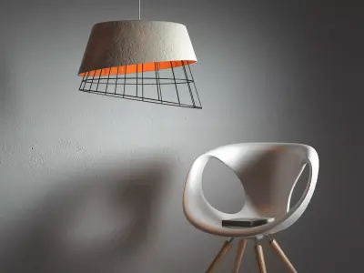 Mono three pendant lights hanging from wall 3D model