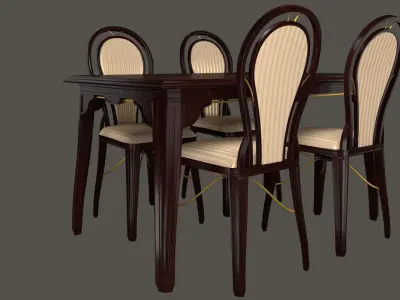 Table And Chair 0002 Free 3D model