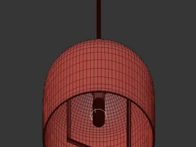 JOZEFINA gold and glass pendant light with clear dome 3D model