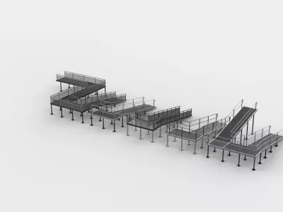 Wheelchair ramp set 3D model