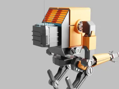 Orange Robot 3D model
