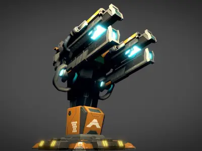 Sci Fi Plasma Cannon Low-poly 3D model