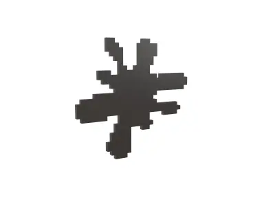 Voxel Splash Symbol v1 011 Low-poly 3D model