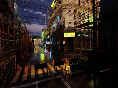 Night Sai Bubin Passenger Street 3D model